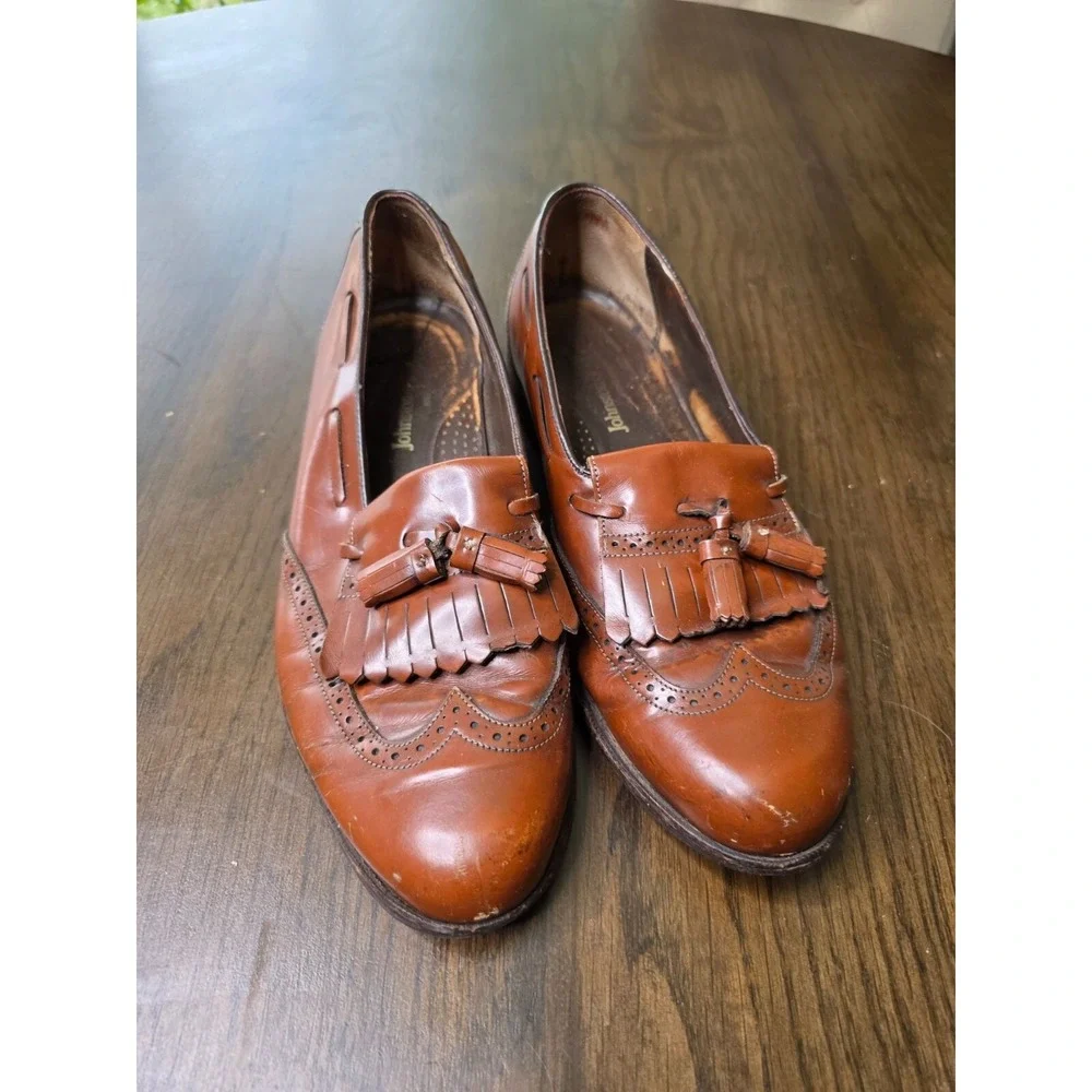 Johnston & Murphy Brown Leather Tassel‎ Loafers Men's 10M #15-3160